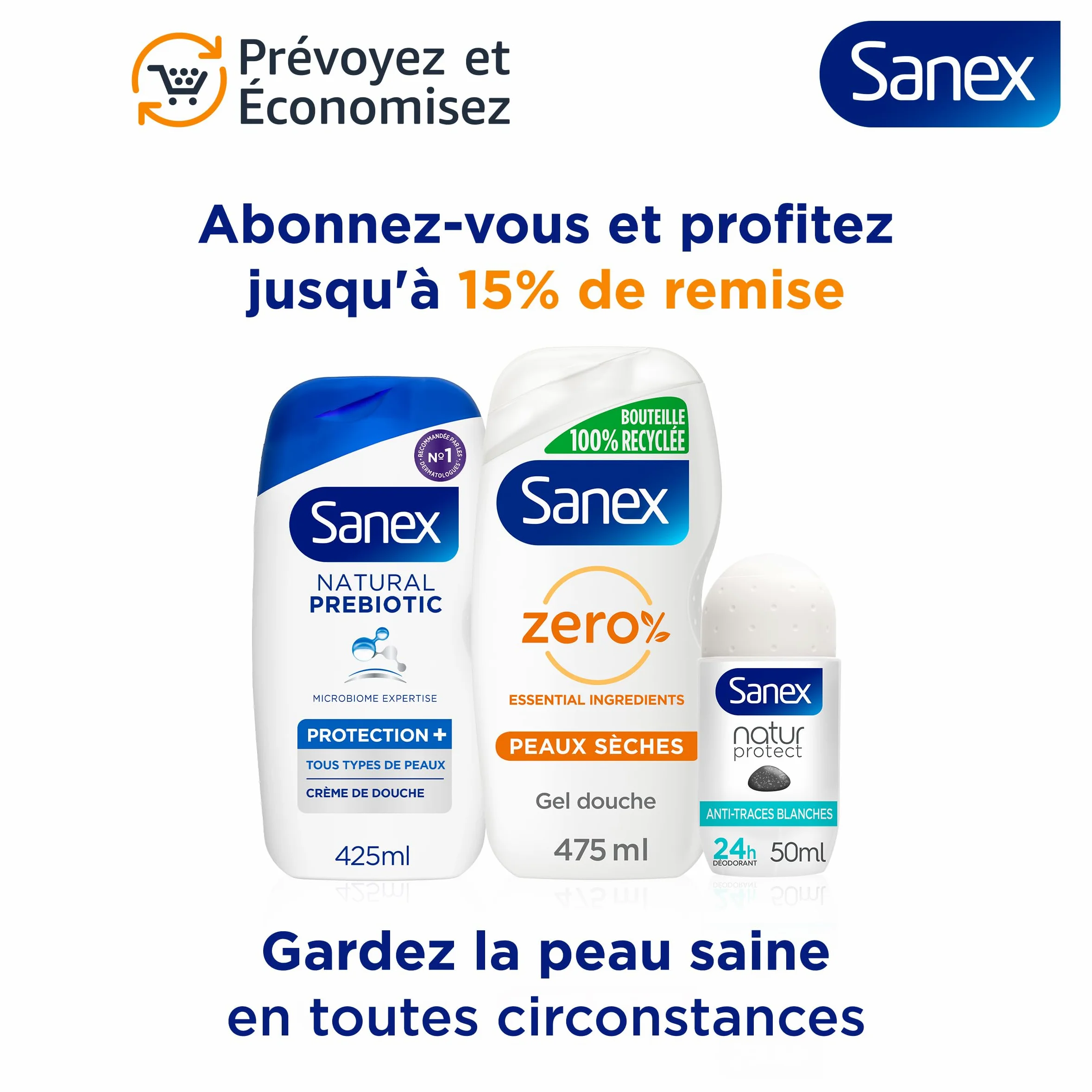 SANEX - Deodorante Natur Protect Fresh Efficienza 48h Bio Spray 200ml - Set di 6