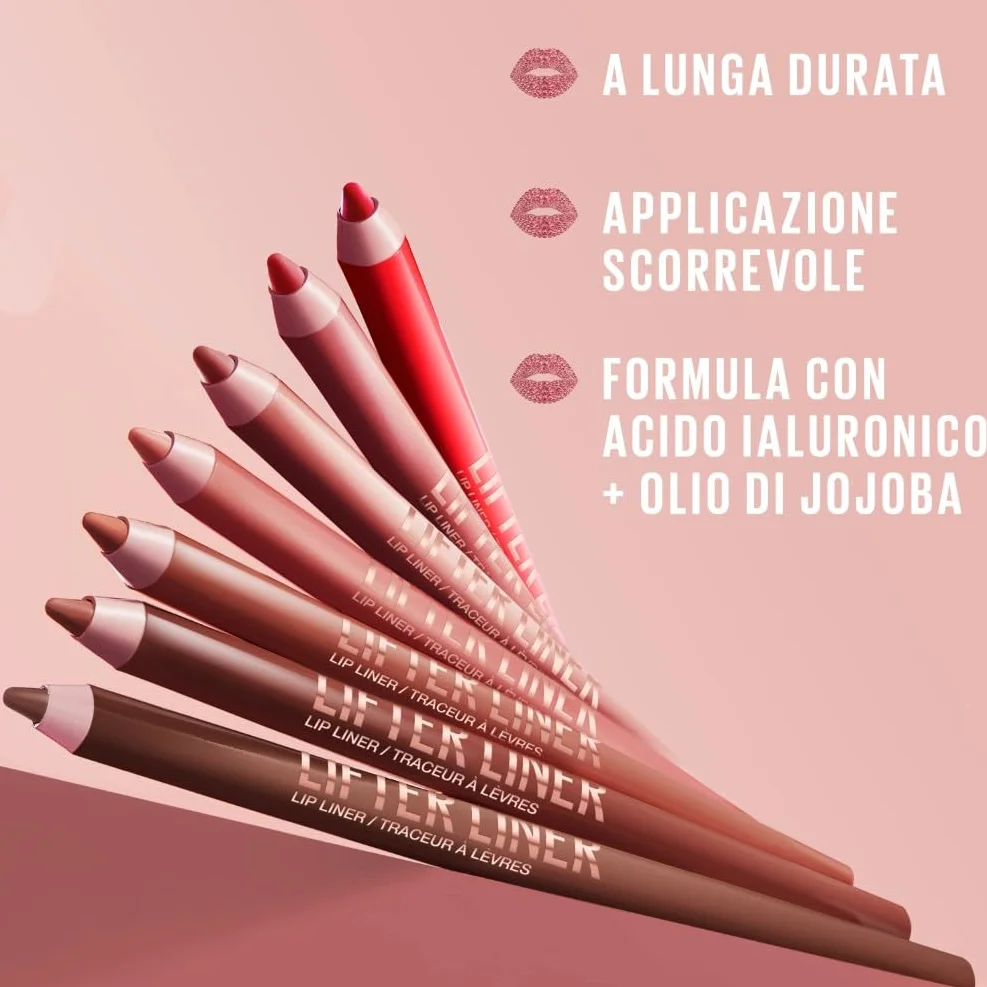 Maybelline New York Matita Labbra, Labbra Rimpolpate, Liftate e con Contorni Definiti, Texture Cremosa e Idratante, Con Acido Ialuronico e Olio di Jojoba, Lifter Liner, Tonalità: 002 Let's Bounce