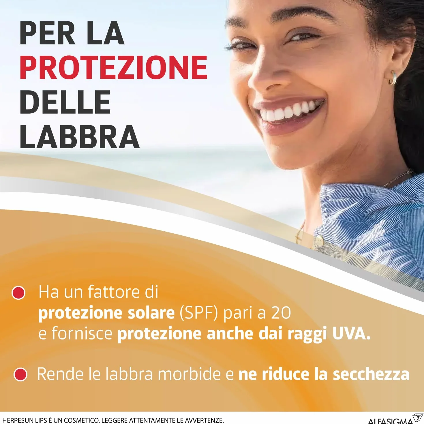 Herpesun Lips, Stick Labbra con Protezione solare SPF 20, 5 ml