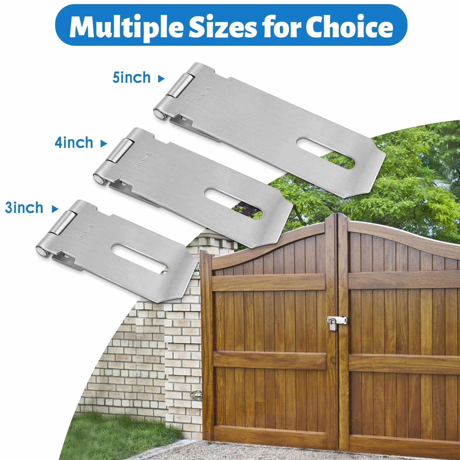 Lucchetto Haspe 5 pollici in acciaio inox 304 serratura sicurezza armadi cancelli 137x39mm