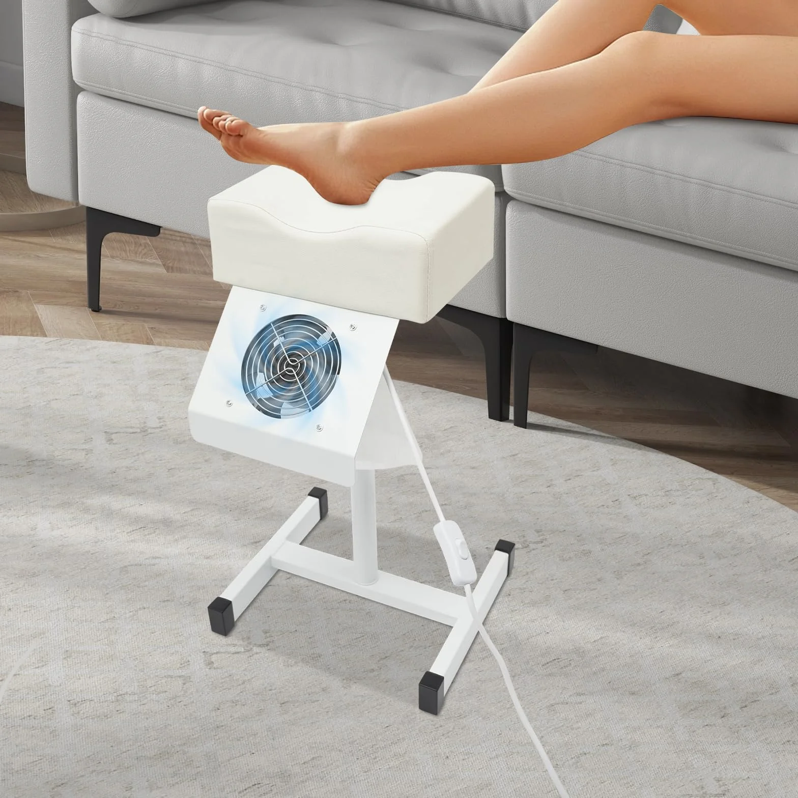 Pedicure Poltrona Estetista con Catturapolvere Poggia Piedi Pedicure Manicure Sgabello Regolabile Adatto per Barbieri, Centri Benessere