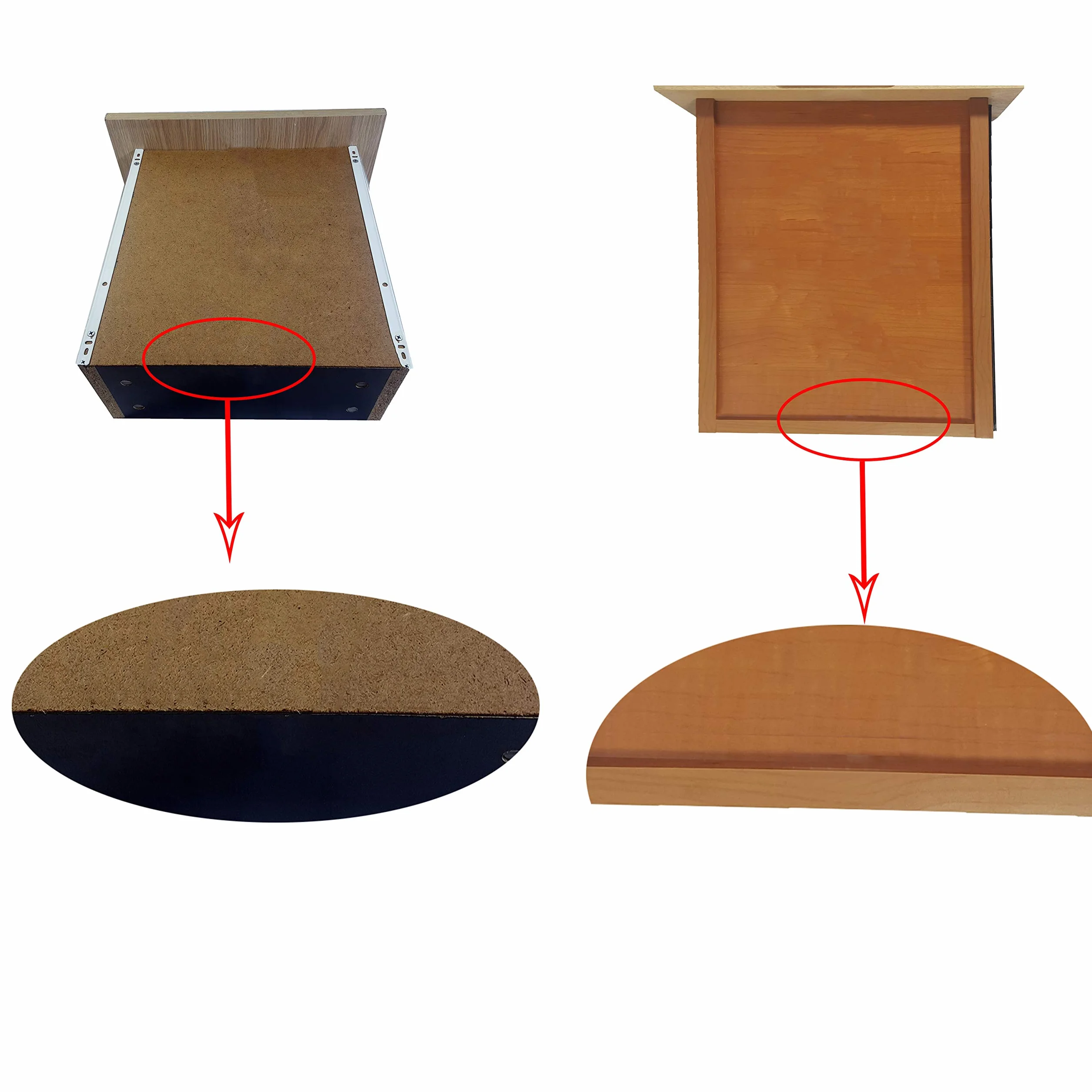 FRMSAET Kit di riparazione cassetto acciaio resistente - Rinforzo cassetti legno MDF truciolare - Staffe confezione da 4