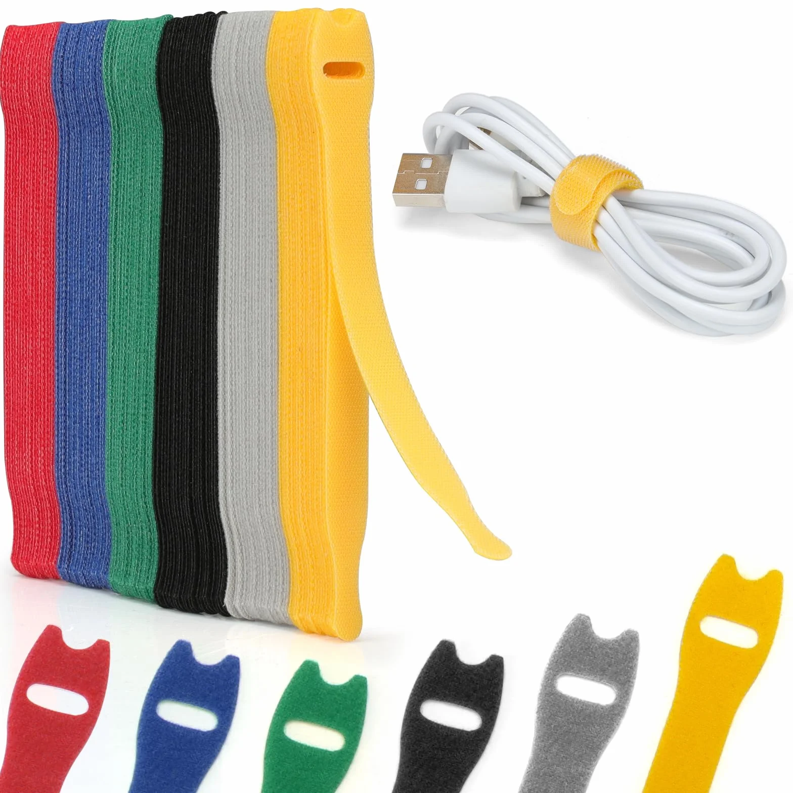 Fascette Riutilizzabili in Nylon 120 Pezzi 150 x 12 mm Stringicavo Regolabili 6 Colori