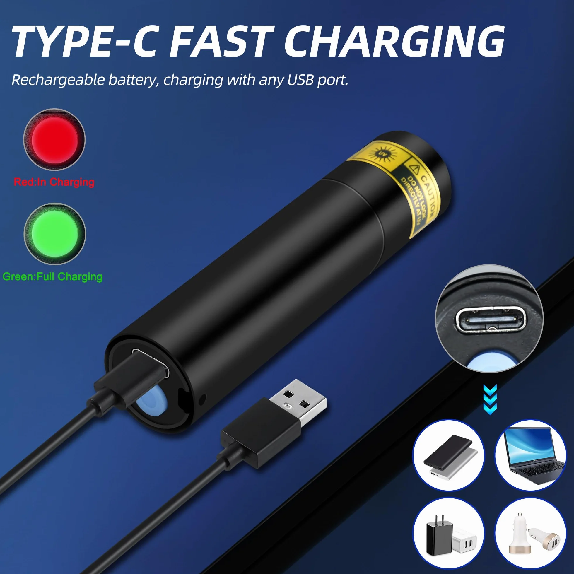 DARKBEAM Torcia UV Ricaricabile 395nm, Lampada di Wood LED Mini Portatile USB per resina epossidica