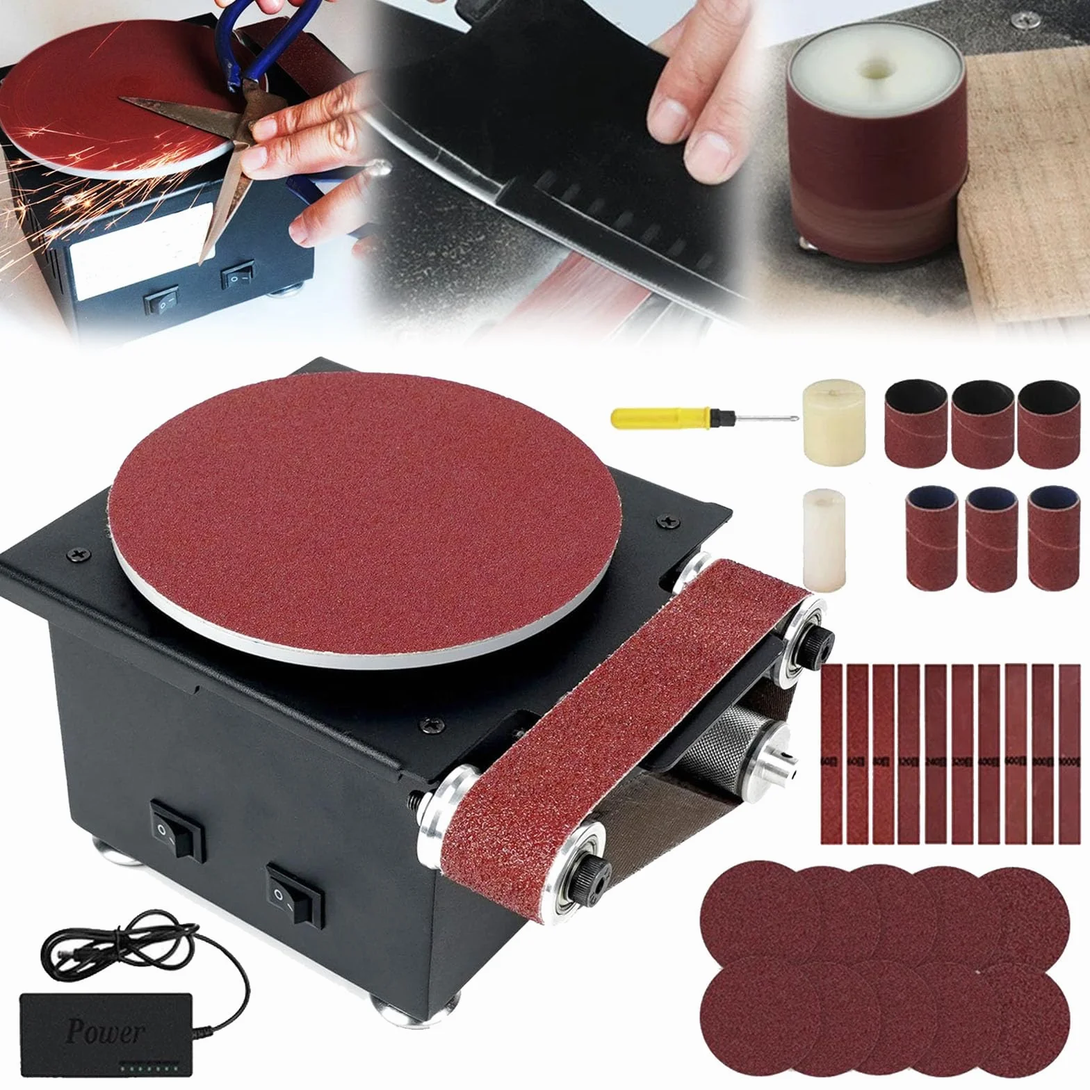Smerigliatrice a nastro 350 W 150 mm per levigare metallo