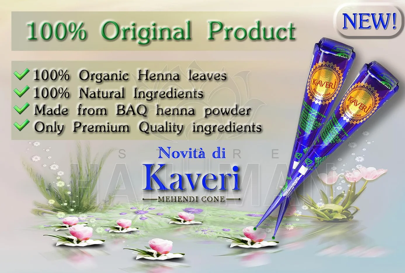 Cono Mehandi Naturale 100% Originale per Sposa, 4 x 30g