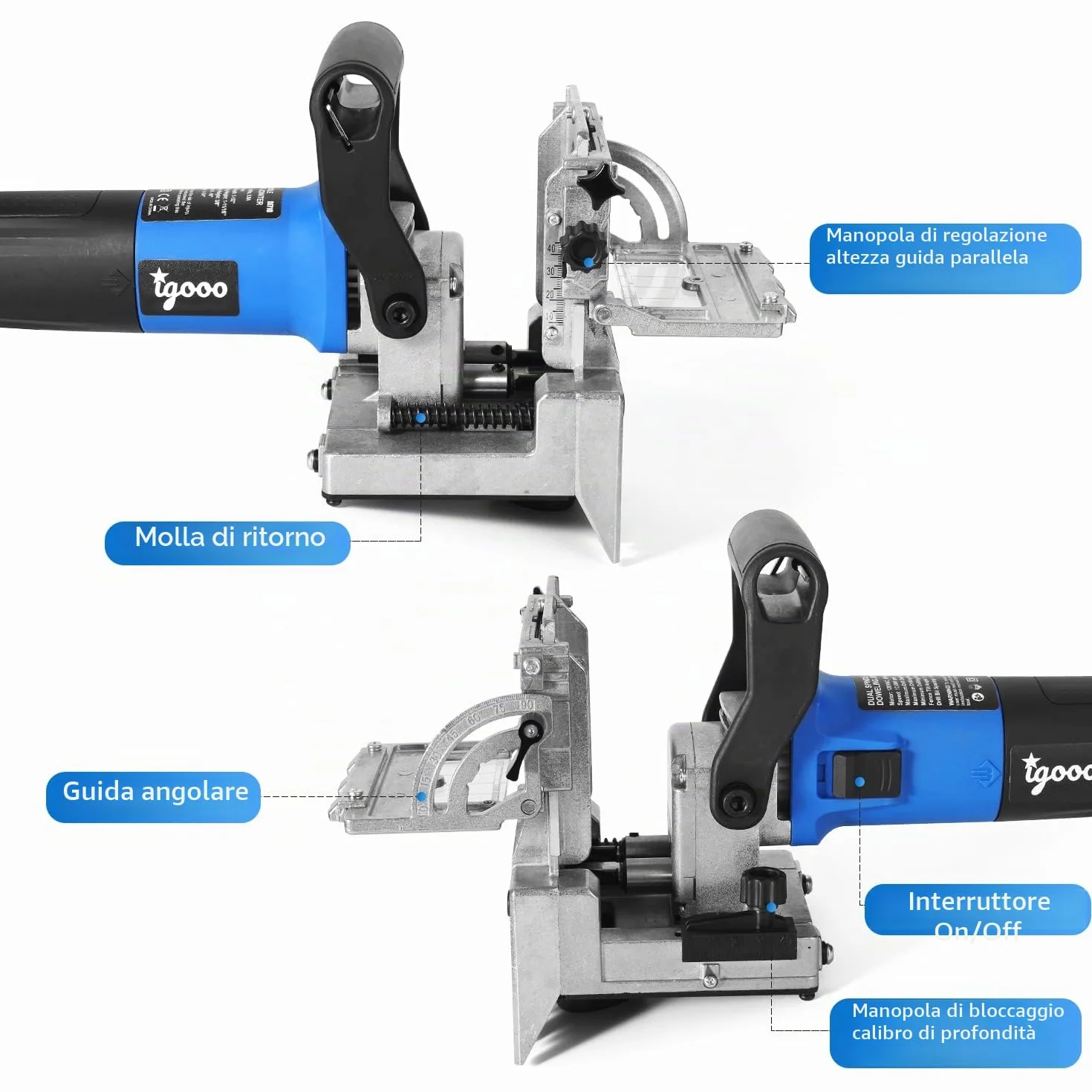 Jointer a doppio mandrino DJ710 710W 120V 60Hz falegnameria a piastre