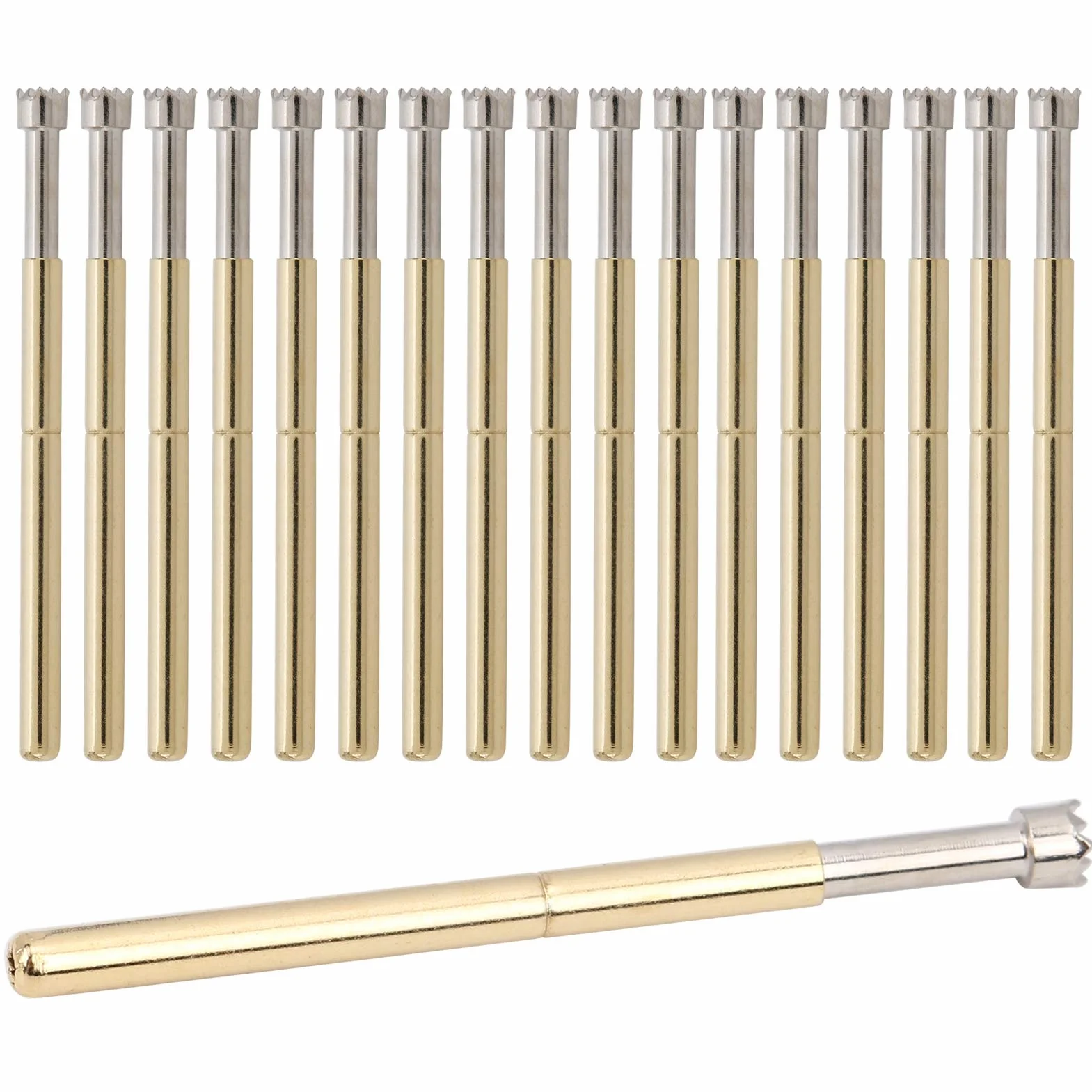 Sonde per test a molla 100 pezzi, pin di contatto 9 artigli 2 mm P125-H