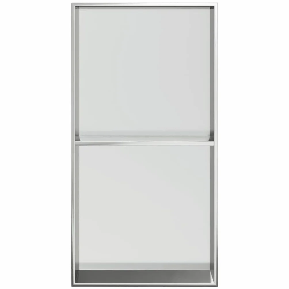 Nicchia per Doccia Argento Spazzolato 32x62x9cm Acciaio Inox