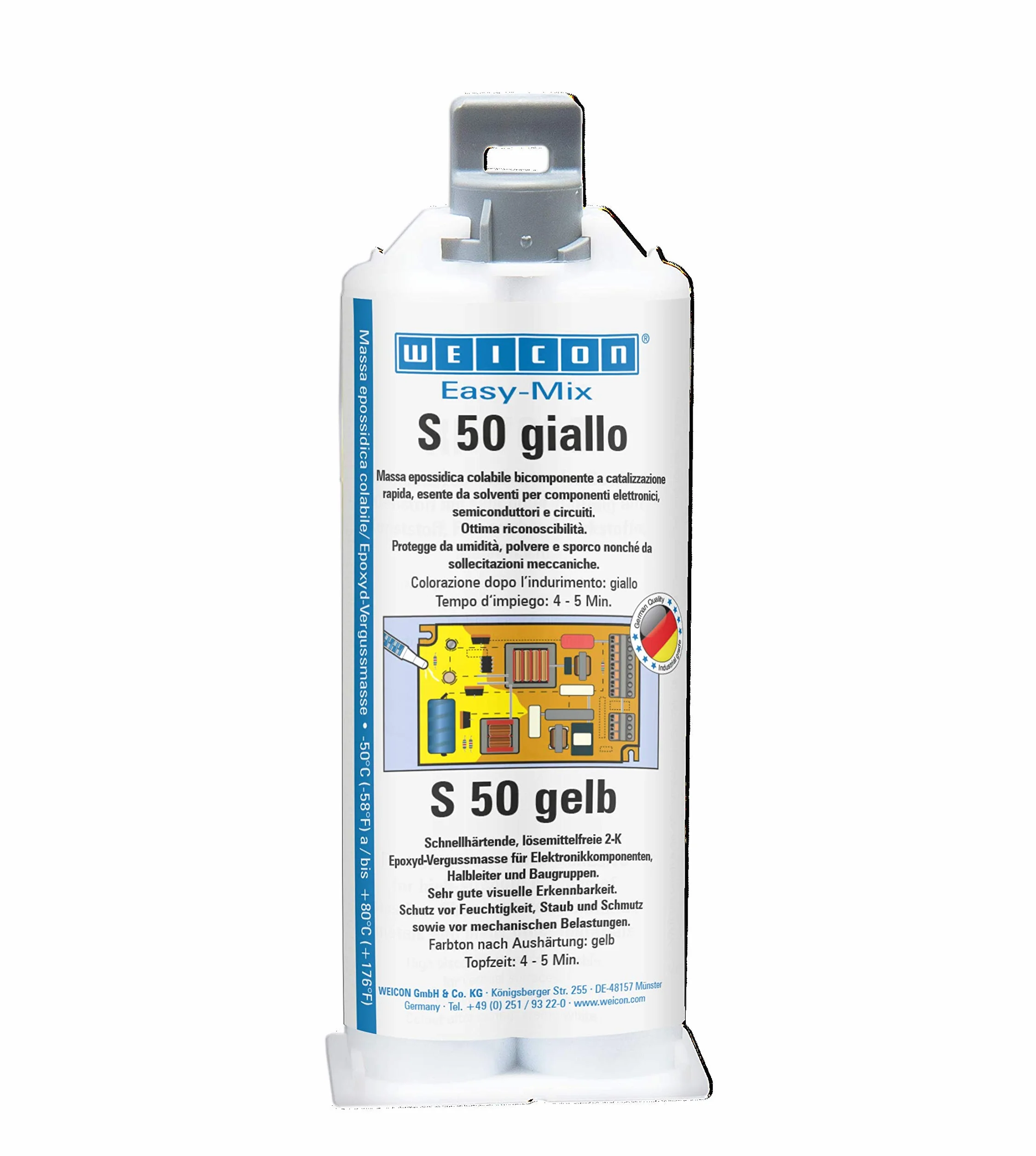 WEICON Easy-Mix S sigillante epossidico bicomponente per componenti elettronici 50 giallo