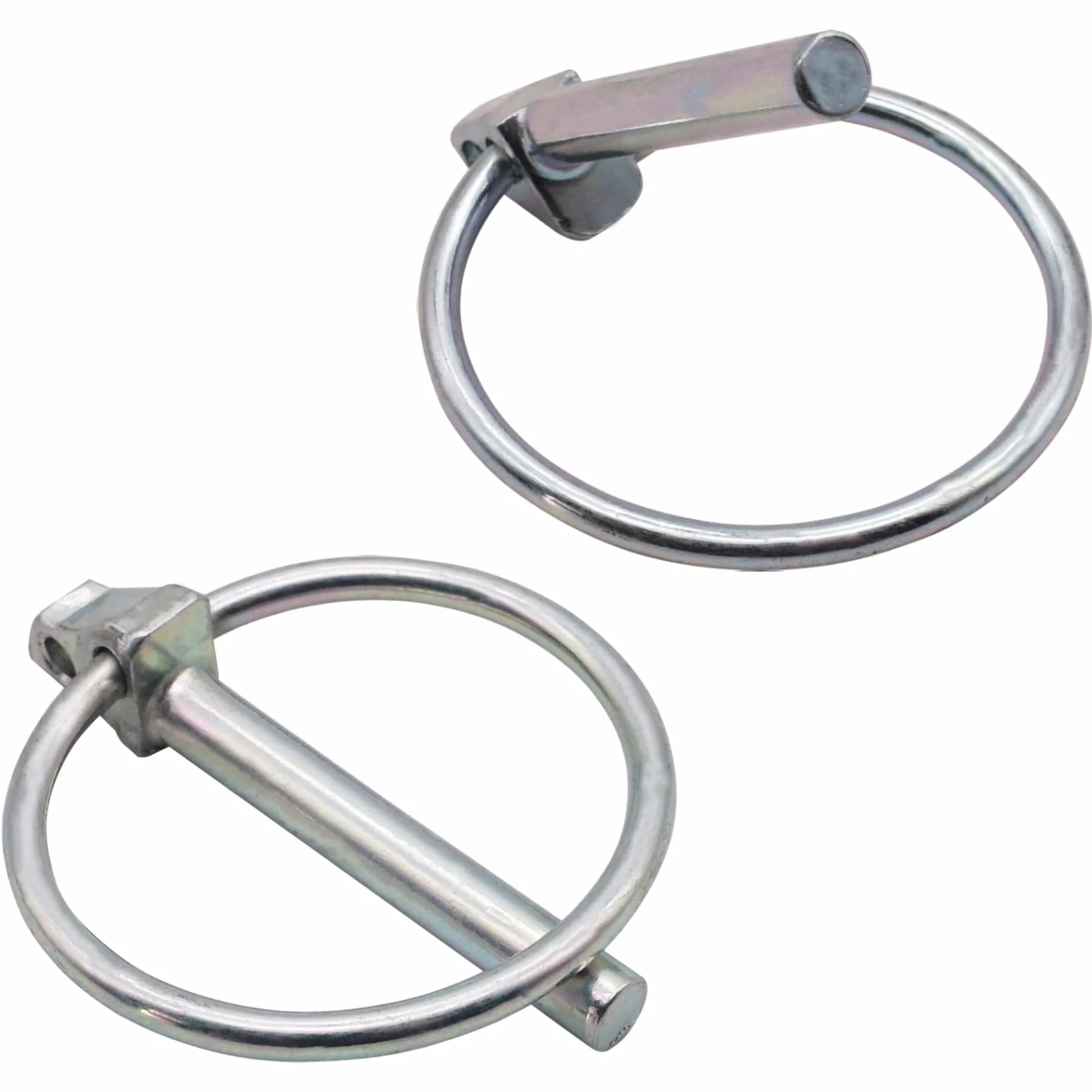 Spine a scatto in acciaio zincato 4,5 mm DIN 11023 con bloccaggio perno metallo anello 2 pezzi