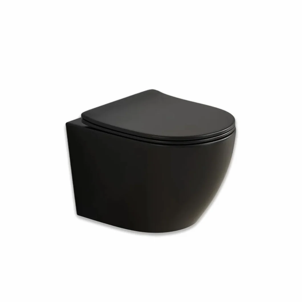 Kiamami Valentina WC Sospeso Ceramica Nero Opaco Folk