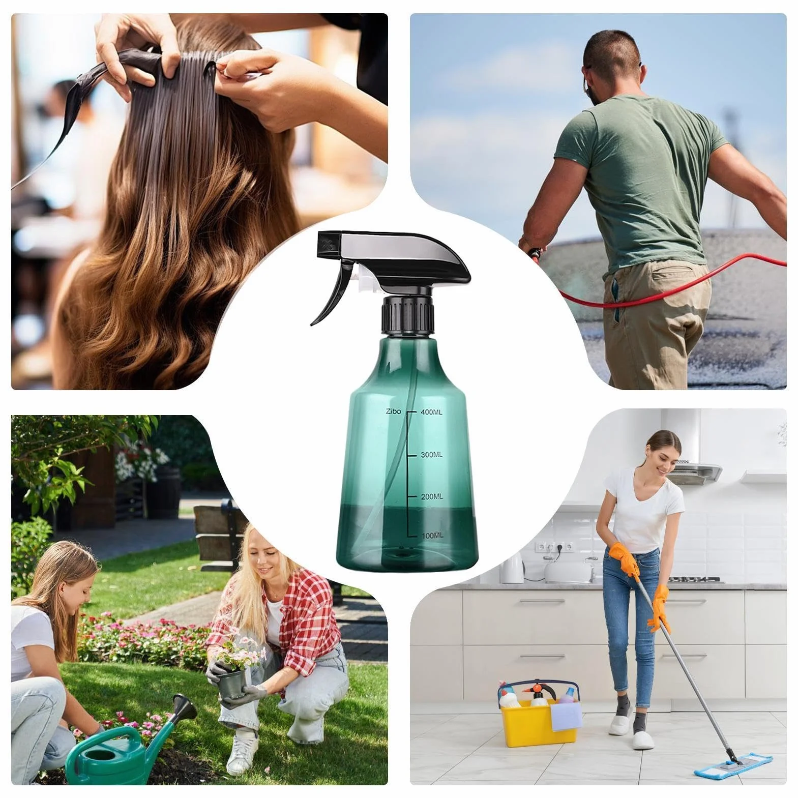 Flacone spray con ugello regolabile - 500 ml, flacone spray per acqua da giardino, flaconi spray-vuoti | Contenitore per liquidi vuoto per giardinieri, rimozione macchie di bucato, cura delle piante,
