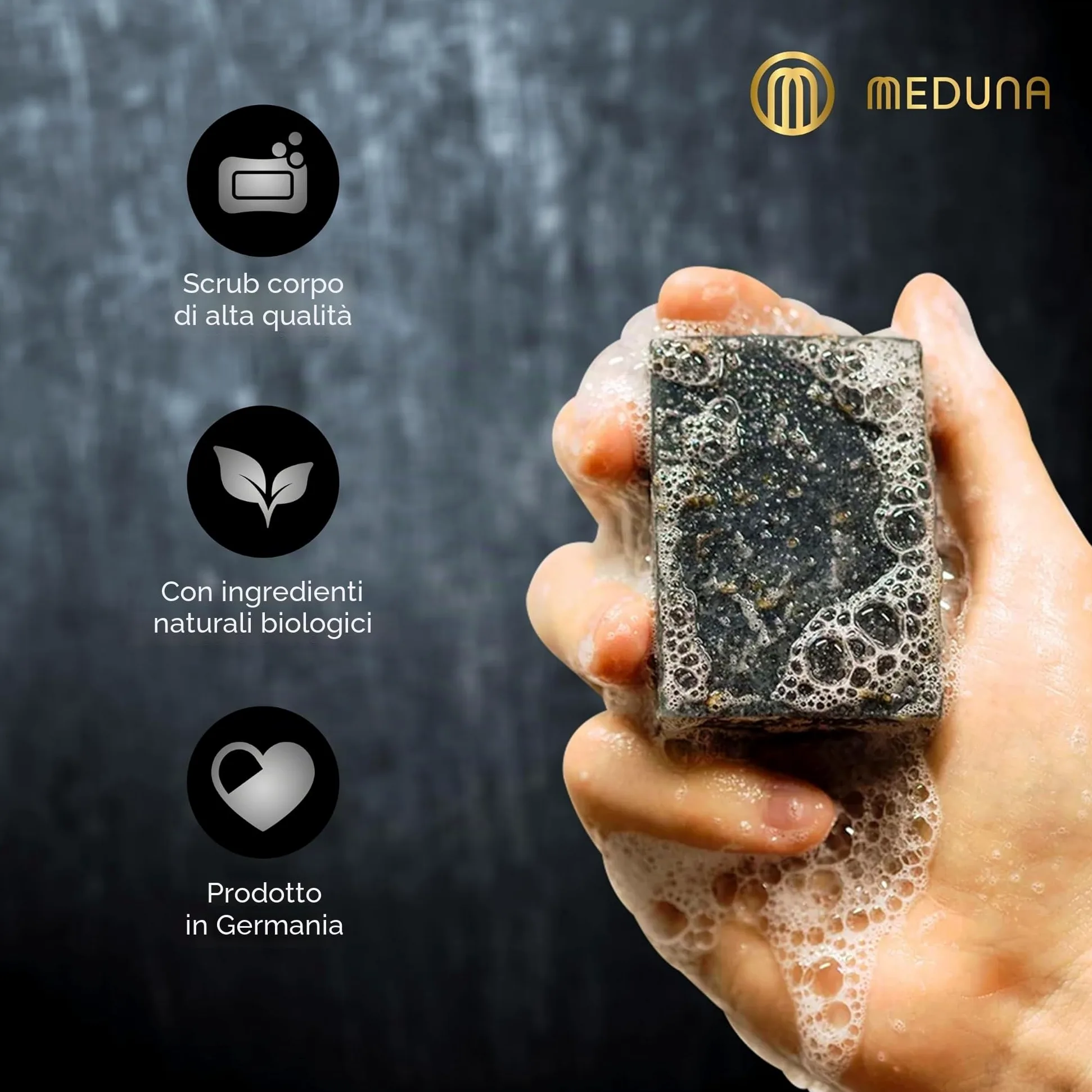 Viking Nordic Forest, confezione da 5 saponi esfolianti da uomo, Natural Shower Soap, cosmetici naturali, sapone naturale, 100 g, senza additivi chimici, vegano, senza sperimentazione sugli animali,