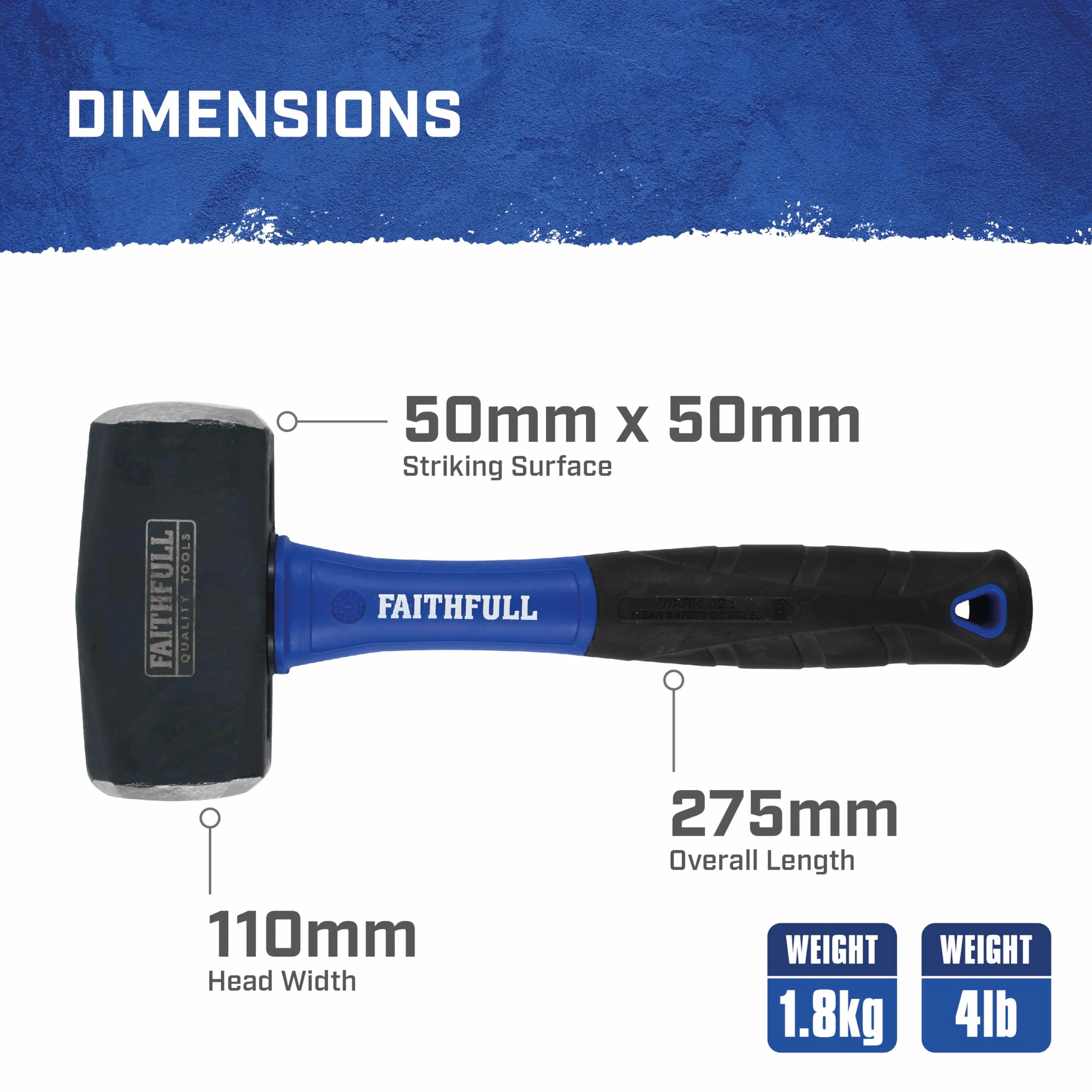 Faithfull Martello a testa quadra 4 lb