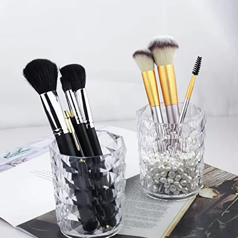 Organizzatore di trucco Acrilico Trucco Pennello Spazzola Desktop Sopracciglio Matita Cosmetico Scatola di stoccaggio Brush Tube Dormitory Porta penna espositore cosmetico