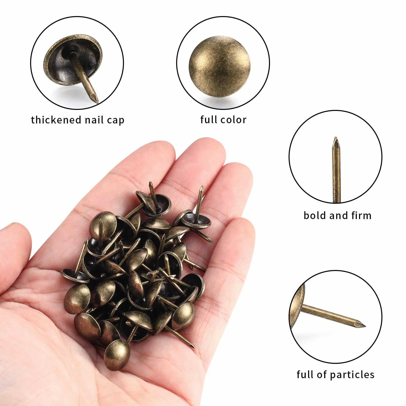 Chiodi Tappezzeria Bronzo Antico 200 Pezzi Puntine Decorative 11x17 mm per Mobili