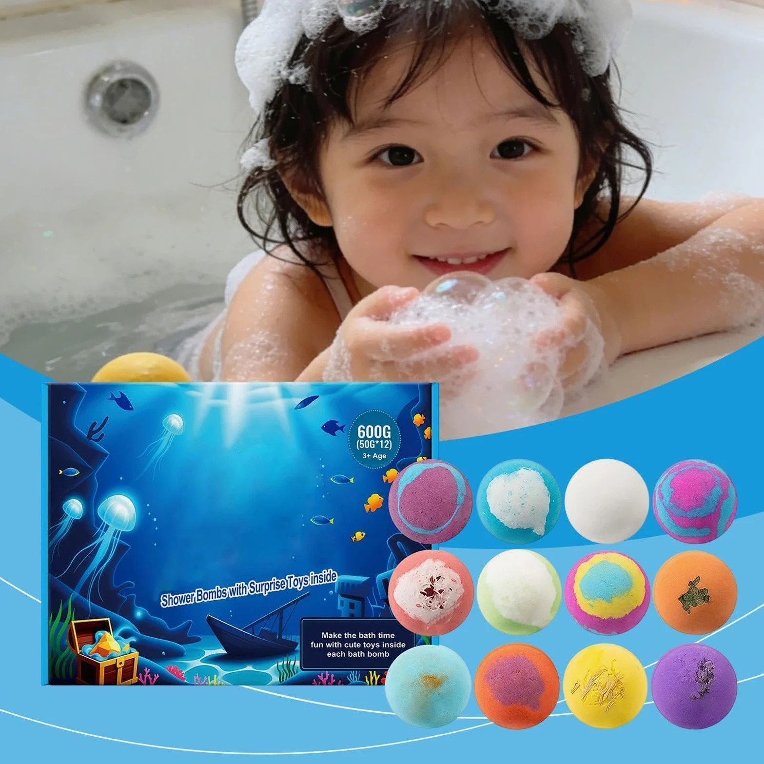 Palline da Bagno per Donne 12 Pezzi Detergente Naturale Rilassante per la | Palle da Bagno Oleose Per Spa Doccia Vasca Bambini E Bambine Calza Cesto Compleanno