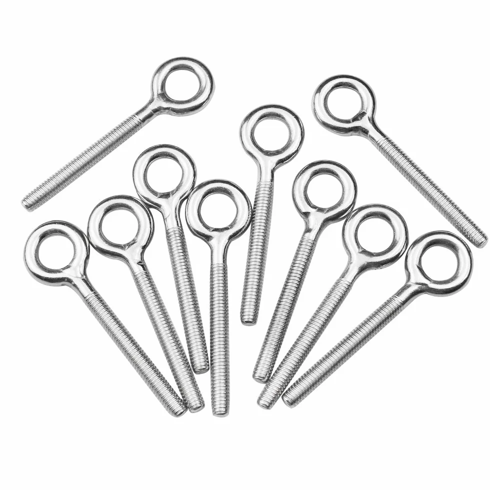 Aallo 10 Pcs M4 Golfari 304 Acciaio Inossidabile Bullone Occhiello Vite Anelli per Esterni