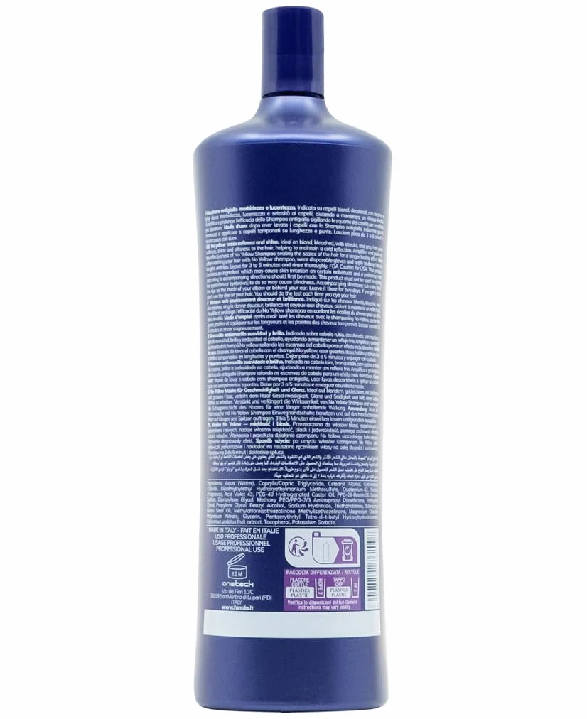 Fanola Wonder No Yellow Extra Care Shampoo, 1000 ml + Fanola Wonder No Yellow Mask 1000ml
