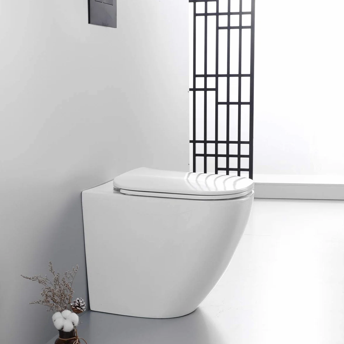 Sanitari bagno a terra filo muro Wc rimless copriwc soft close bidet mod. Nook