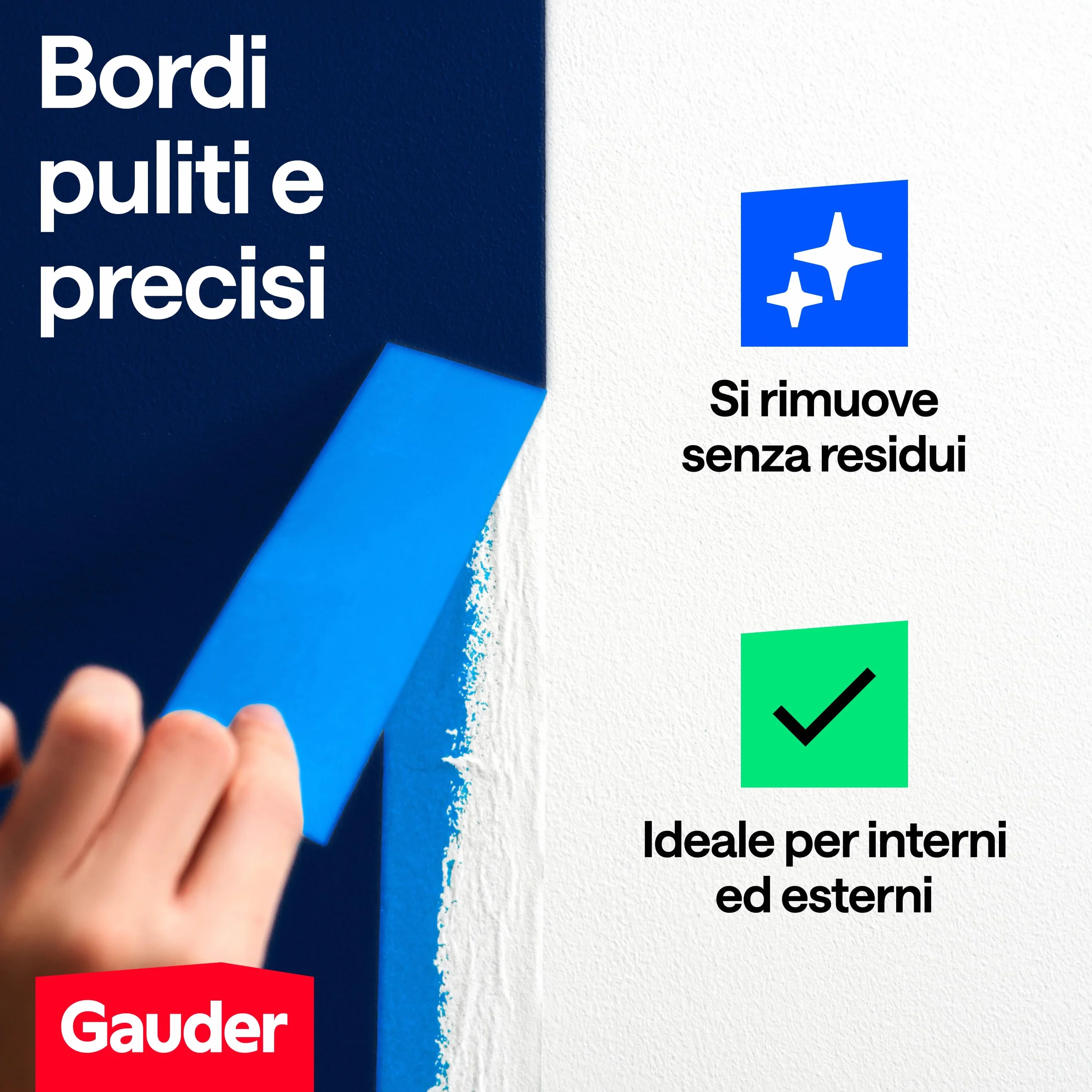 GAUDER Nastro da Pittura per Mascheratura Adesivo di Precisione Carta Washi Rimovibile 3 Rotoli 24 mm x 50 m