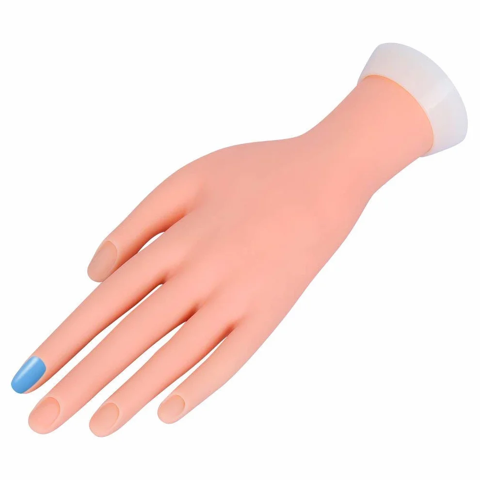 Mano per Pratica - Modello Flessibile Morbida Plastica per Nail Art Manicure Dito di Formazione 9.3 * 6.0 * 24.5cm