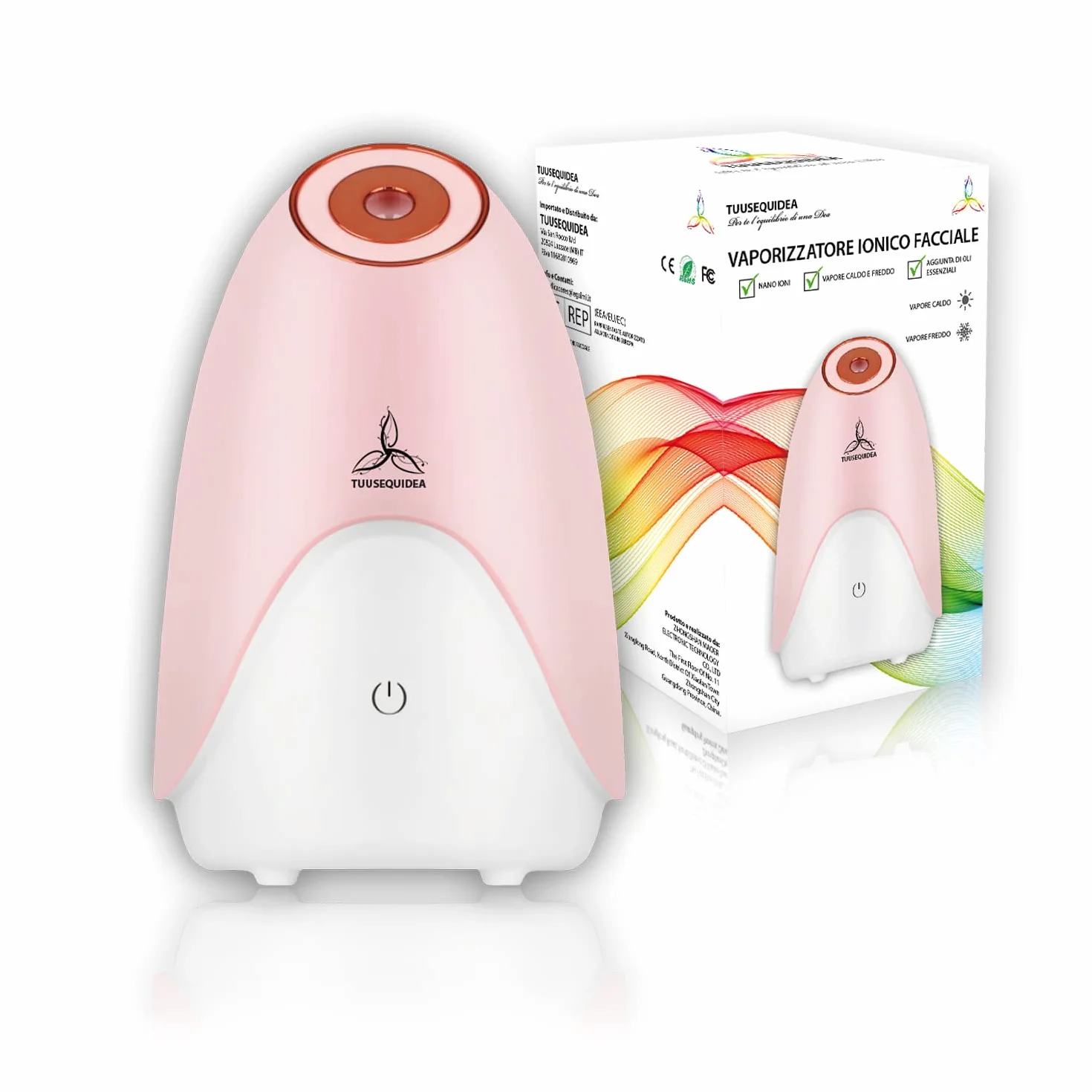 Sauna Facciale Professionale Vapore Caldo Freddo, Vaporizzatore Ionico per Viso, Purifica Idrata Nutre Pelle, Aromaterapia Oli Essenziali