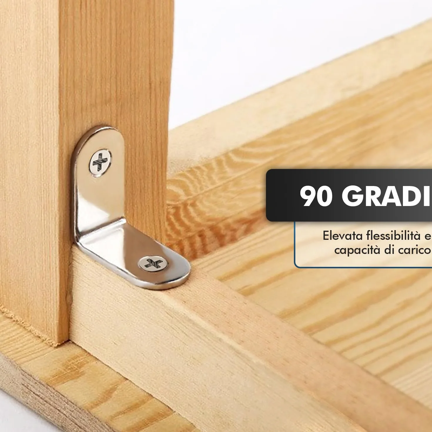 Shinfly Staffe Angolari 40 Pezzi 30 x 30 mm 90° Per Legno Con Viti