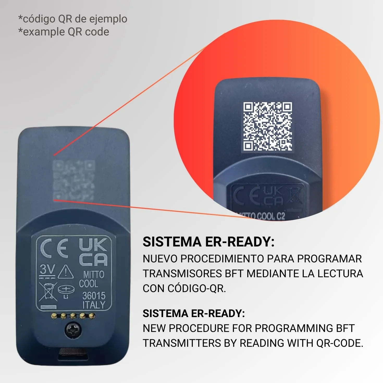 Telecomando BFT Mitto Cool C2 Due Canali Sostituisce Mitto RCB02 433 MHz per Garage
