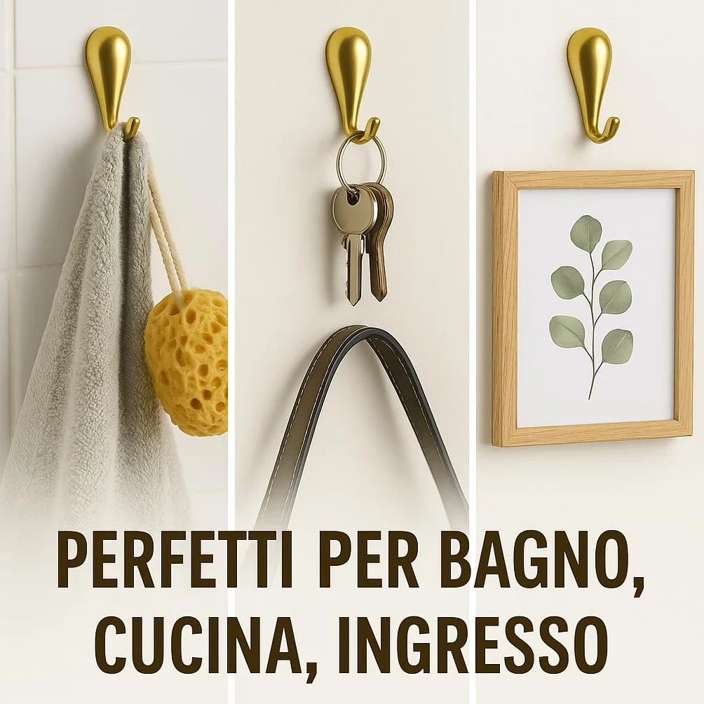 Ganci a Goccia per Quadri in Zama Cromo Lucido 27x14 mm Confezione 3 Pezzi