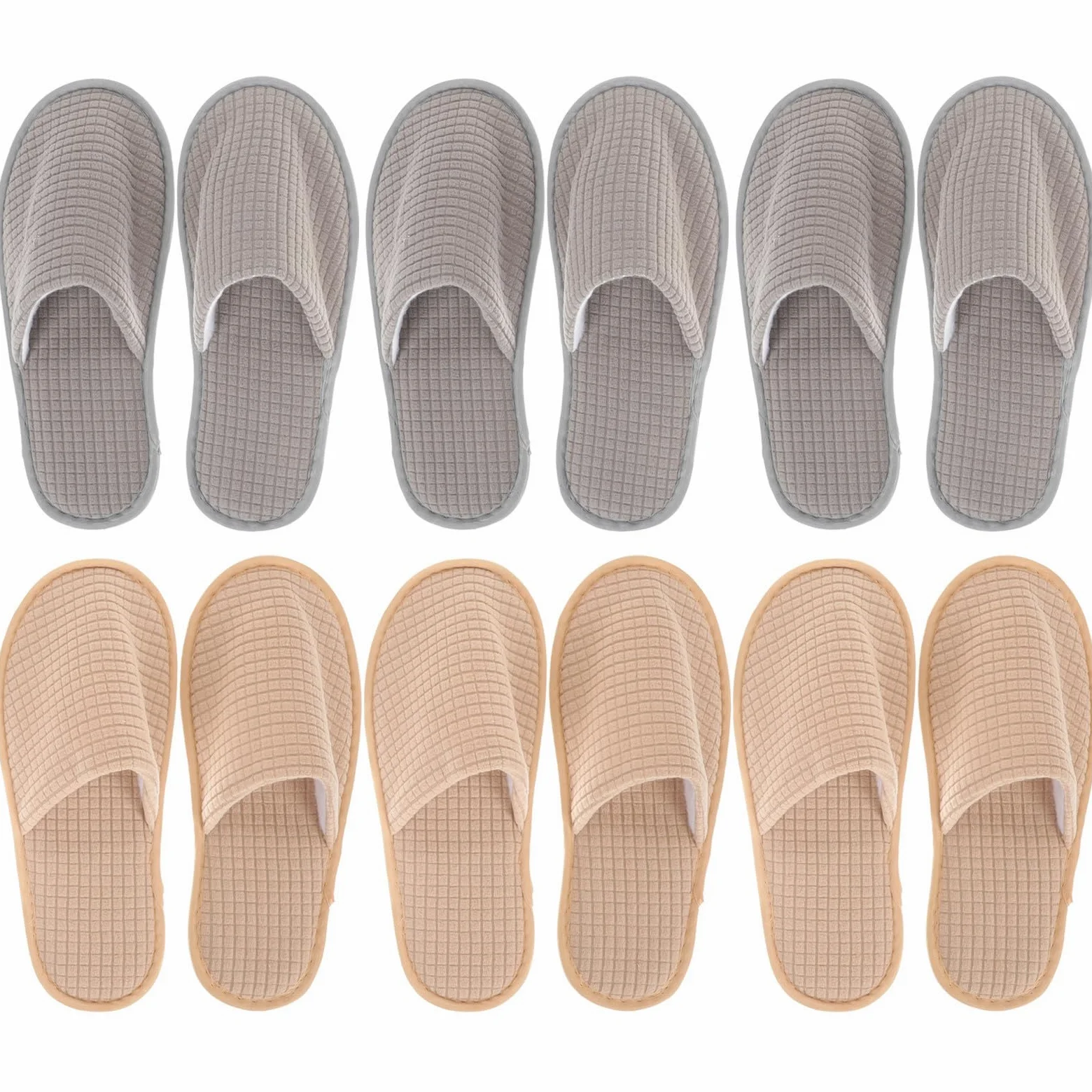 TOYANDONA 6 Paia di Pantofole Monouso da Casa in Pile Lavabili Antiscivolo Suola Robusta Pantofole Usa e Getta per Ospiti Hotel Spa Viaggio e Pedicure Set Multiuso per Uomo e Donna