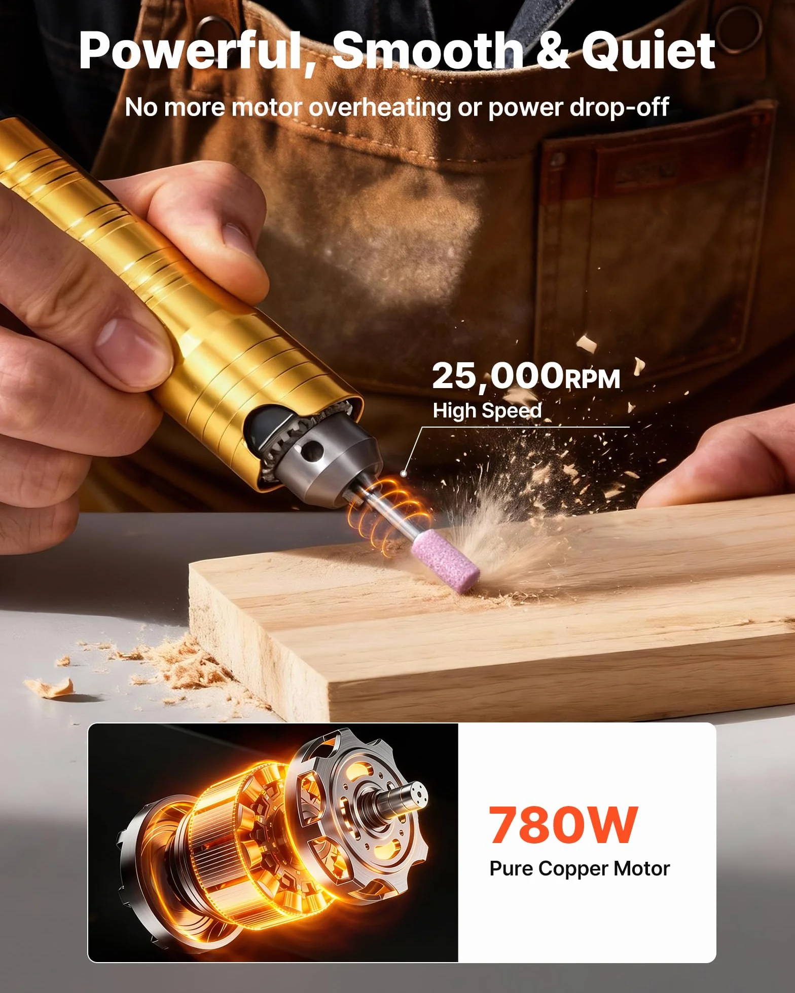 VEVOR Smerigliatrice ad Albero Flessibile 780 W 25000 giri/min Elettrica Lucidatrice Sospesa con Controllo a Pedale