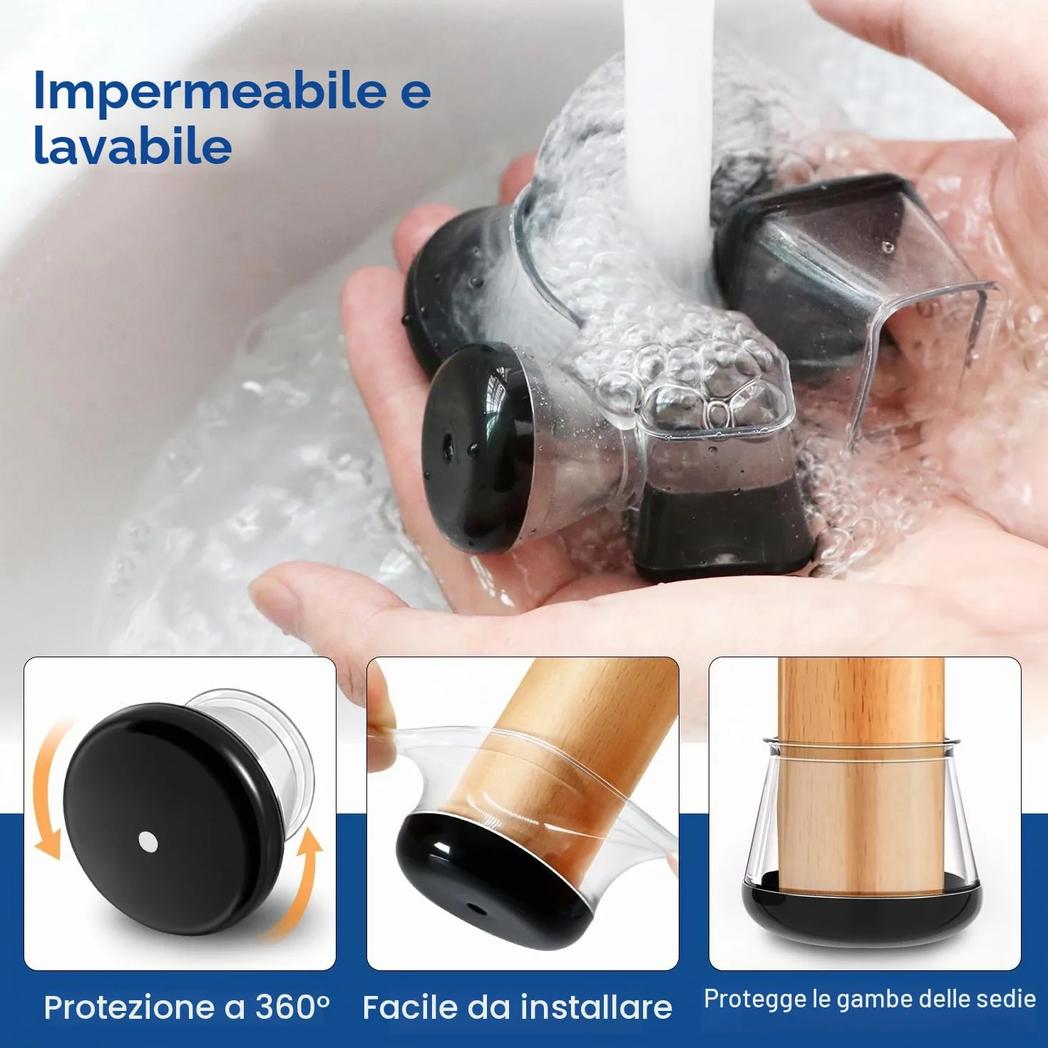 Gommini per Sedie in Silicone 28 Pezzi, Tappini per Gambe Sedia 13-20mm, Feltrini per Moquette