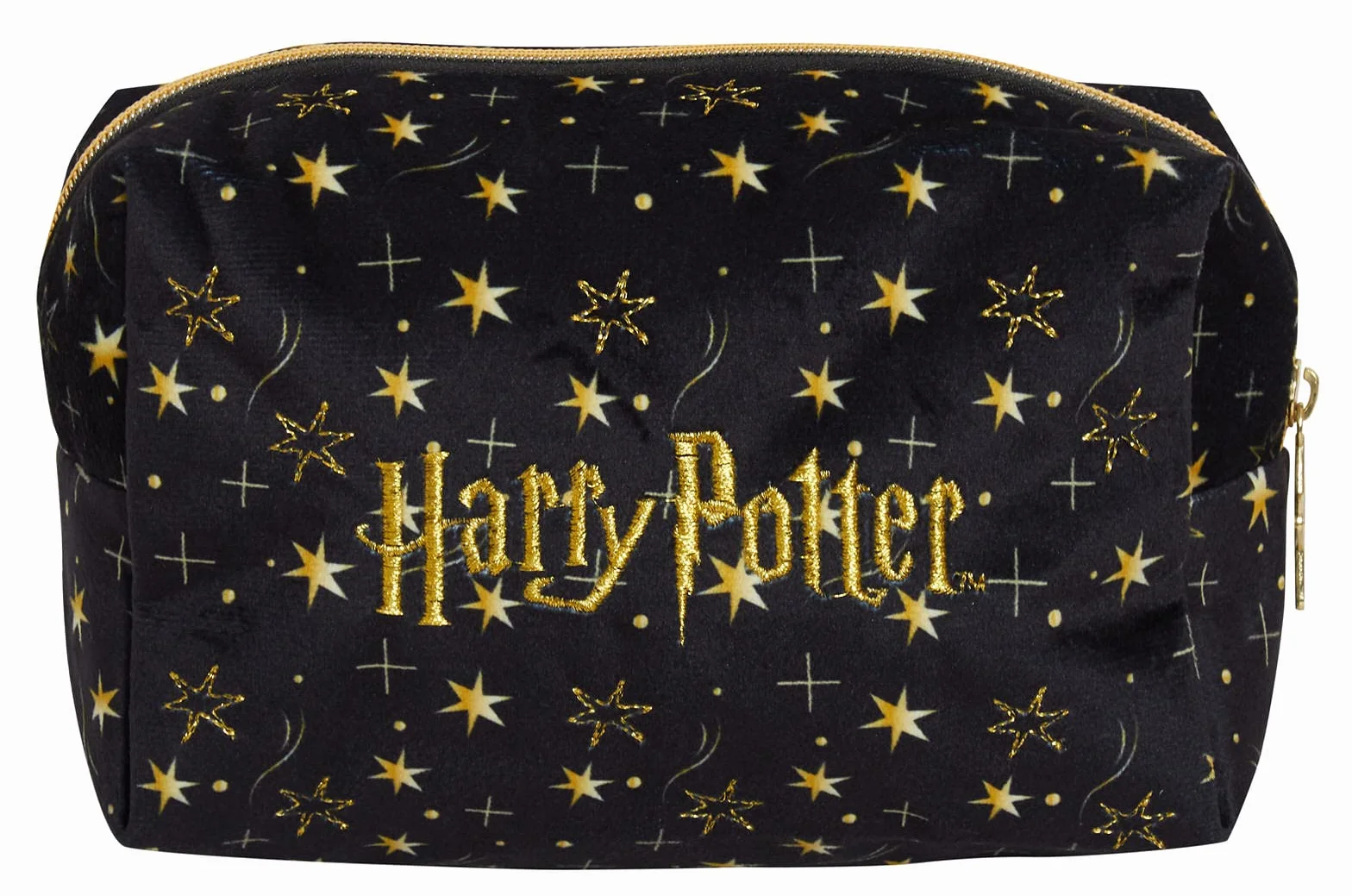 Beauty case Harry Potter per donne e ragazze, astuccio doppio lato nero per cosmetici e articoli da toeletta, accessorio da viaggio, regalo delle Relique della Morte.