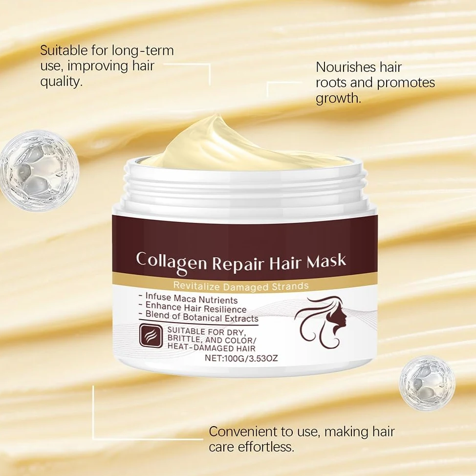 Maschera riparatrice nutriente | Il trattamento condizionante idratante profondo aumenta l'elasticità dei capelli(2PCS)