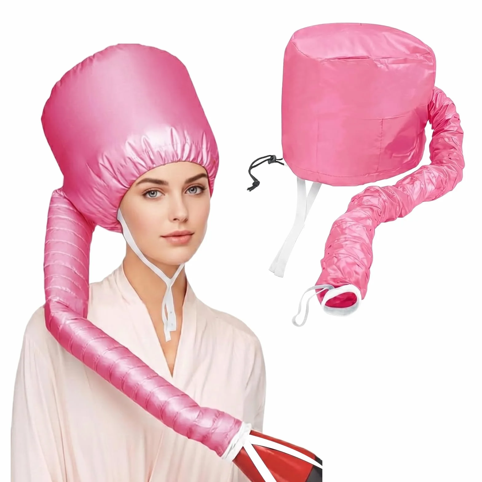 Casco per Asciugacapelli,Caschi per Asciugatura,Bonnet Casco per Asciugacapelli con Elastico per Attacco Phon,Casco Riscaldata Per La Profondo Cura Dei Capelli,Asciugatura,Acconciatura,Arricciatura