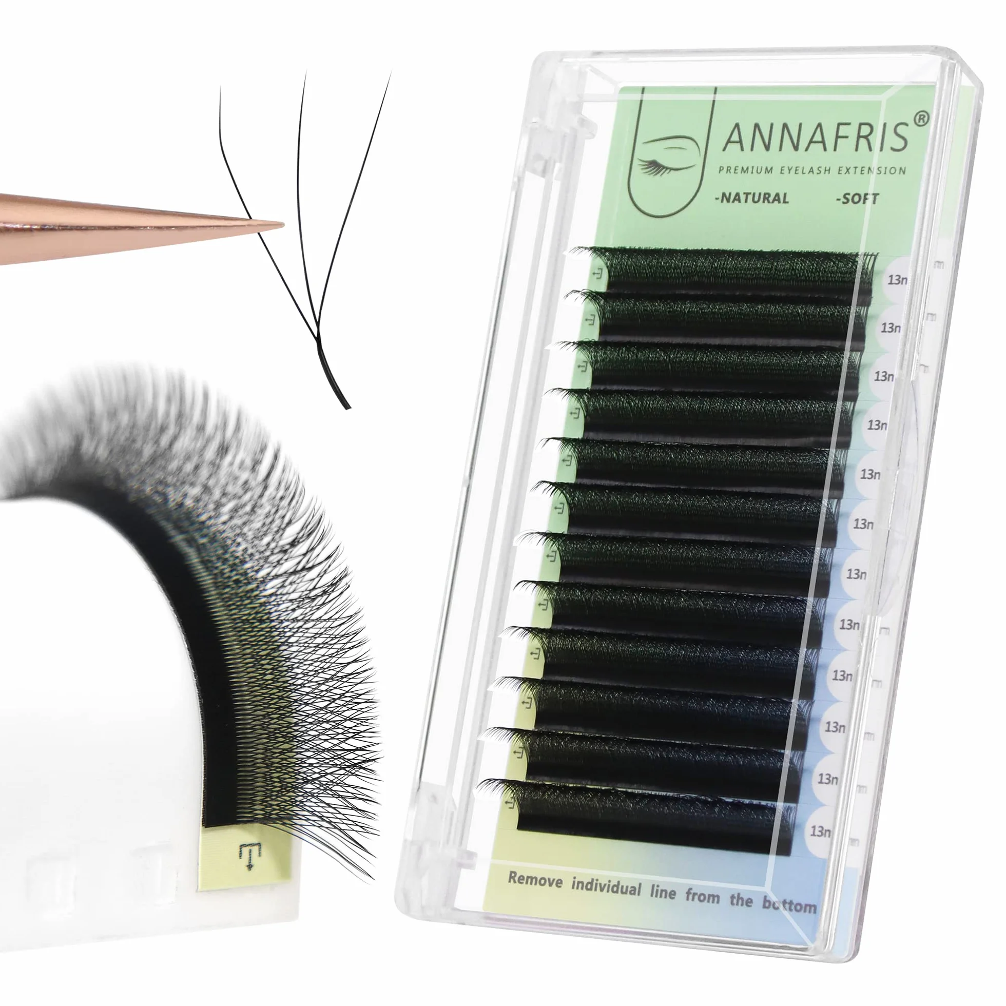 3D W estensione delle ciglia Premade volume Ventole Ciglia Finte Lash 0.07 C Curl 8-12mm Mix Naturali Eyelash extension ciglia Forniture (MIX 8-12mm, 3D-W 0.07-C Curl)