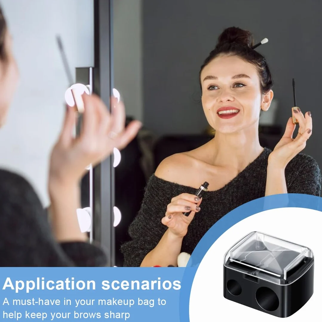 2 pezzi Temperamatite di Bellezza,Universal Anspitzer,Lame di Precisione,Compatto per l'uso in viaggio,Doppio per Cosmetiche,Adatto per Eyeliner,per Sopracciglia,Trucco,Labbra