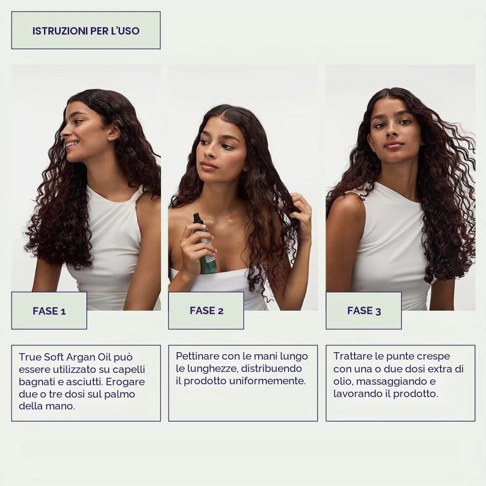 Maria Nila True Soft, Olio di argan 100 ml, per capelli secchi, di facile assorbimento, reidrata e riduce l’effetto crespo, prodotto 100% vegano e senza solfati/parabeni