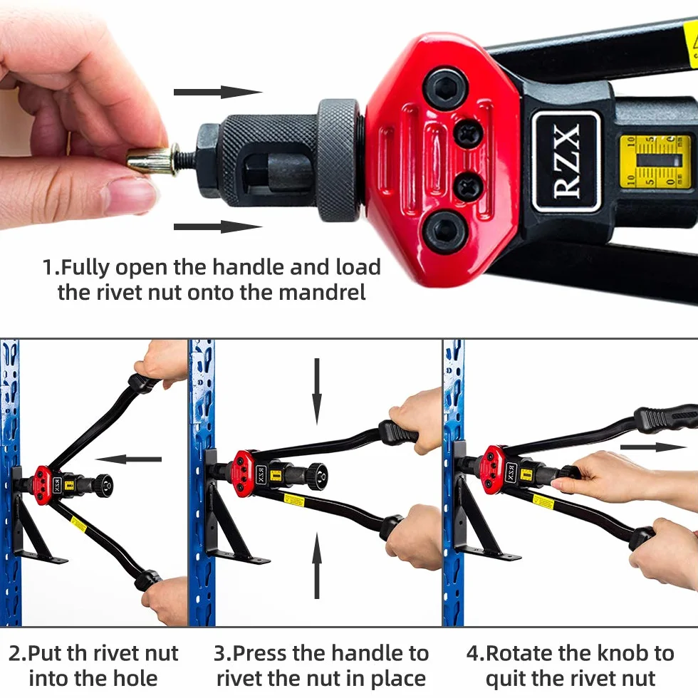 Rivettatrice Noce di rivetto cieco utensile a perno cieco professionale a mano per inserti filettati M3-M12 BT607