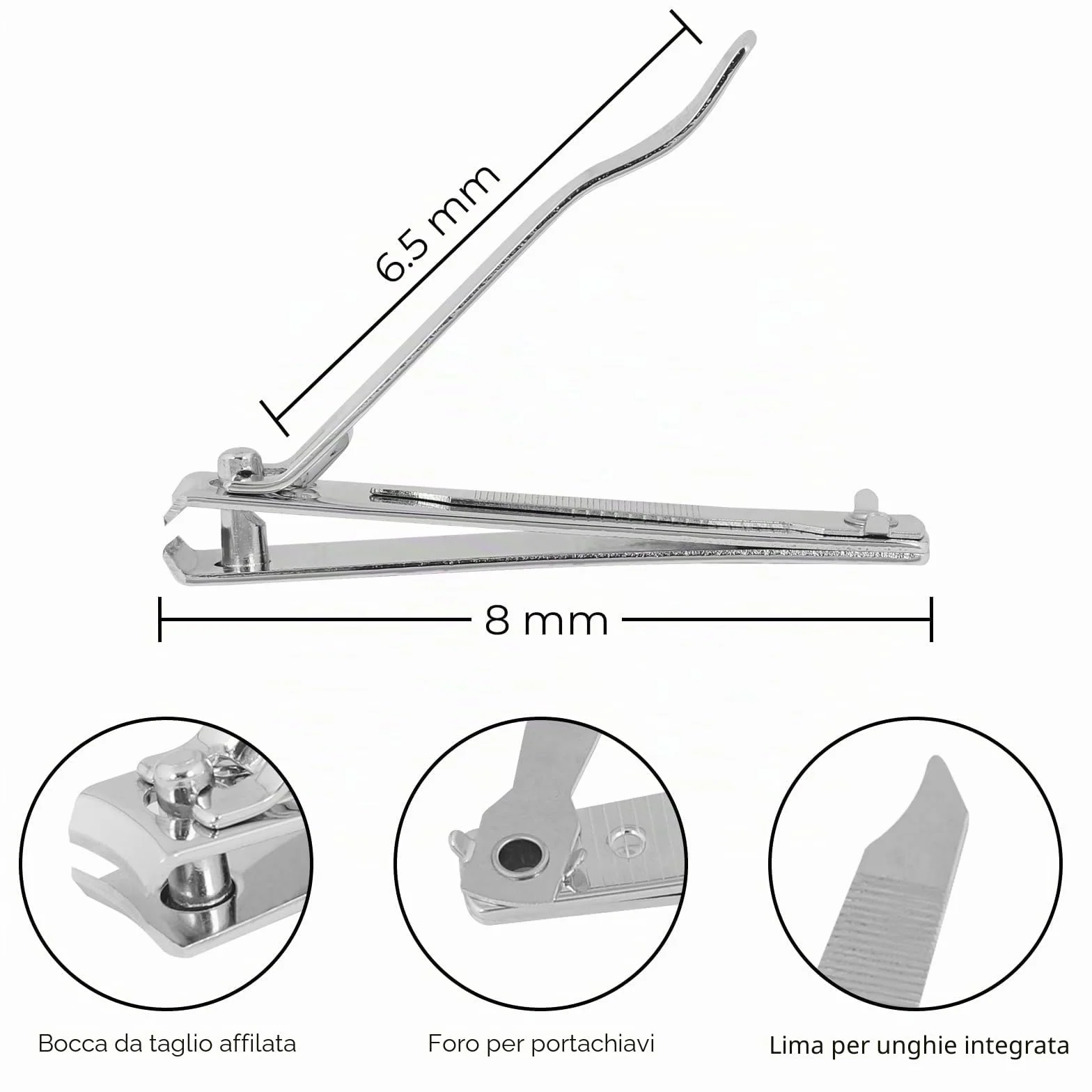 SS INSTRUMENTX 1 Pezzo Tagliaunghie Resistente, Acciaio Inossidabile Taglia Unghie per Piedi per Unghie Delle Mani e dei Piedi, Tagliente, Duraturo Tagliaunghie Uomo & Donna