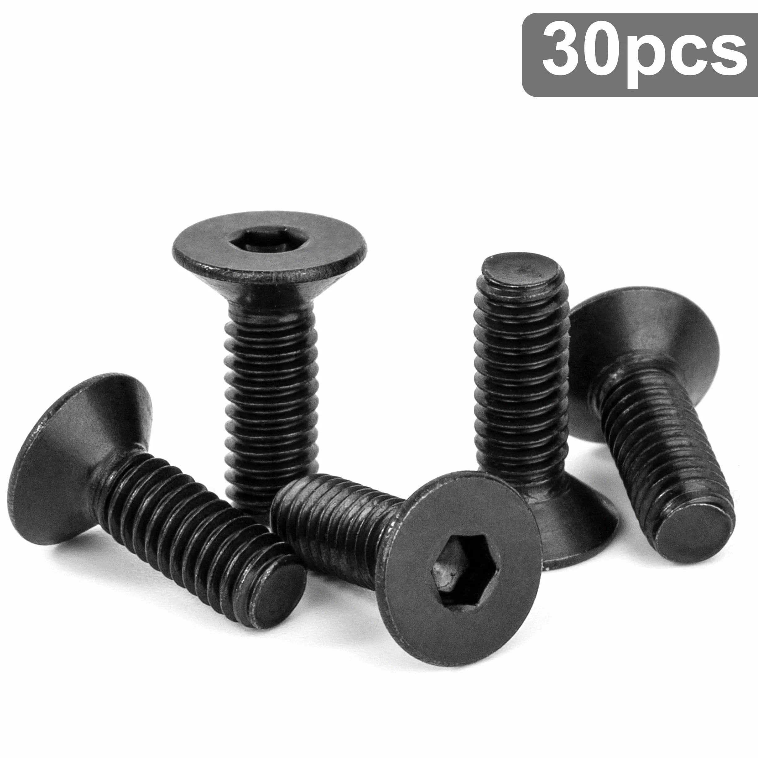 Śruby z łbem stożkowym M4 x 12 mm DIN 7991 A2 Stal nierdzewna Czarny 30 szt