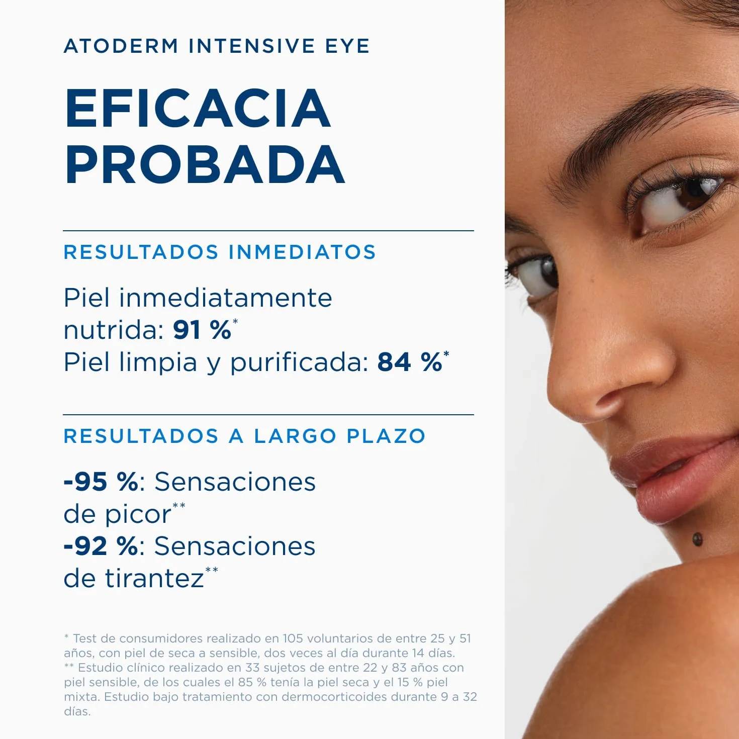 BIODERMA Atoderm Intensive Eye - Trattamento Palpebrale 3-in-1 Detergente, Lenitivo e Riparatore - Buona Base per il Trucco - Pelle molto Secca e Irritata con Tendenza Atopica - Tubo da 100 ml