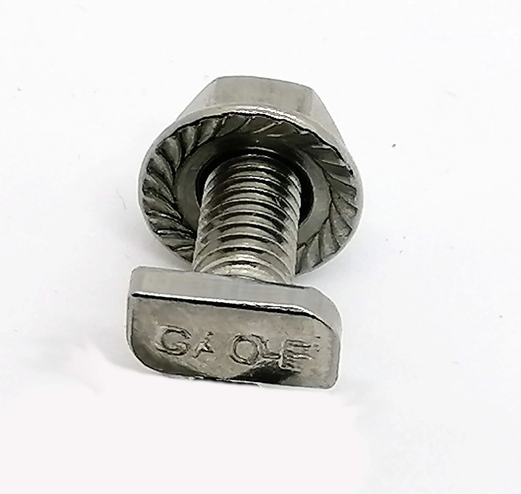 Viti a testa martello M6 x 12 in acciaio inox con dado flangiato