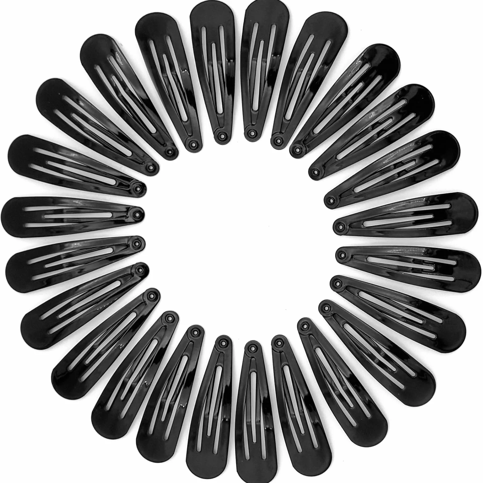Fermagli per capelli in metallo nero con chiusura a scatto, fermagli da 5 cm per bambine e ragazze (24 pezzi neri)