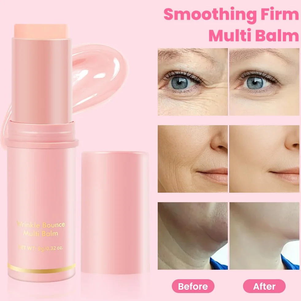 Aomig 2 Pezzi Multi Balm Stick, Calcium Stick Antirughe con Estratto di Collagene, Sticks Idratante al Collagene Per Occhi, Collo e Viso, Balsamo Anti-Età, Idratante, Antirughe