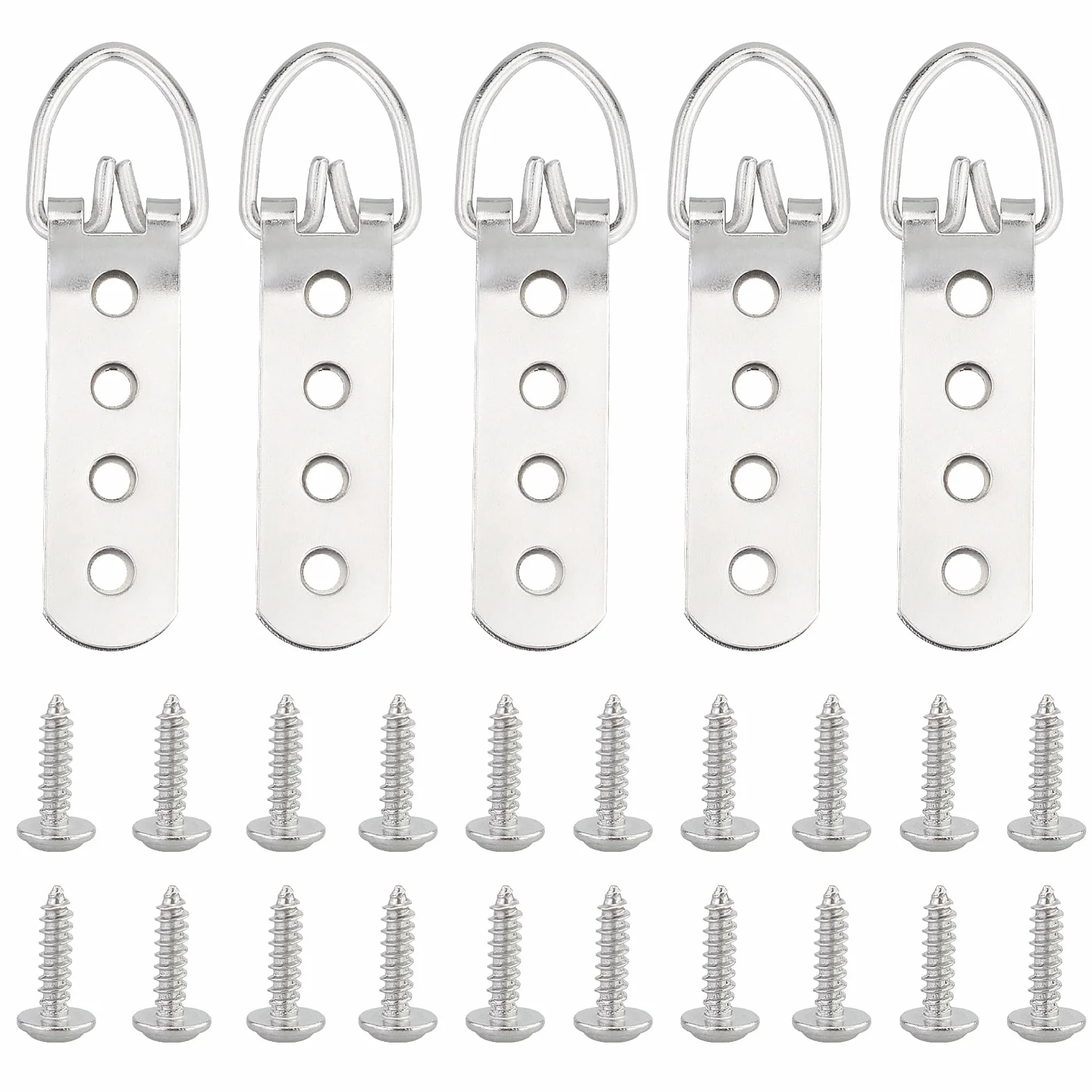 Ganci per Foto a 4 Fori con Anello a D, Appendini Super Pesanti per Immagini e Specchi, Robusti con Viti