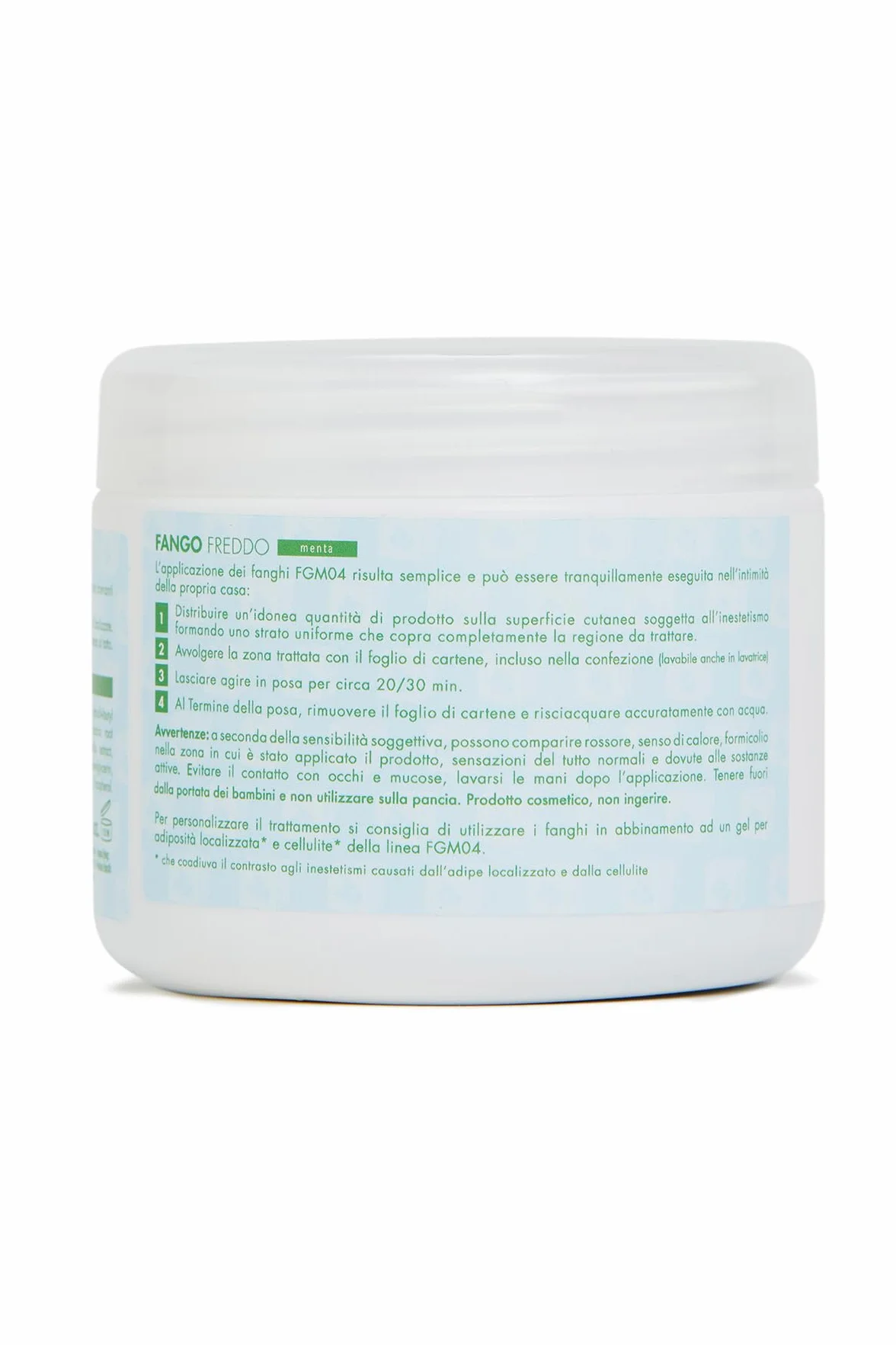FGM04 Cosmetica Professionale - Fango freddo Menta - Azione anticellulite snellisce e rimodella - pelle luminosa e compatta - 1 Confezione da 650 gr