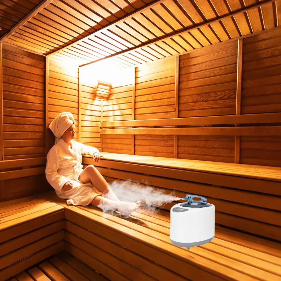 Generatore di Vapore per Sauna Portatile 1500W Acciaio Inossidabile con Telecomando Smart